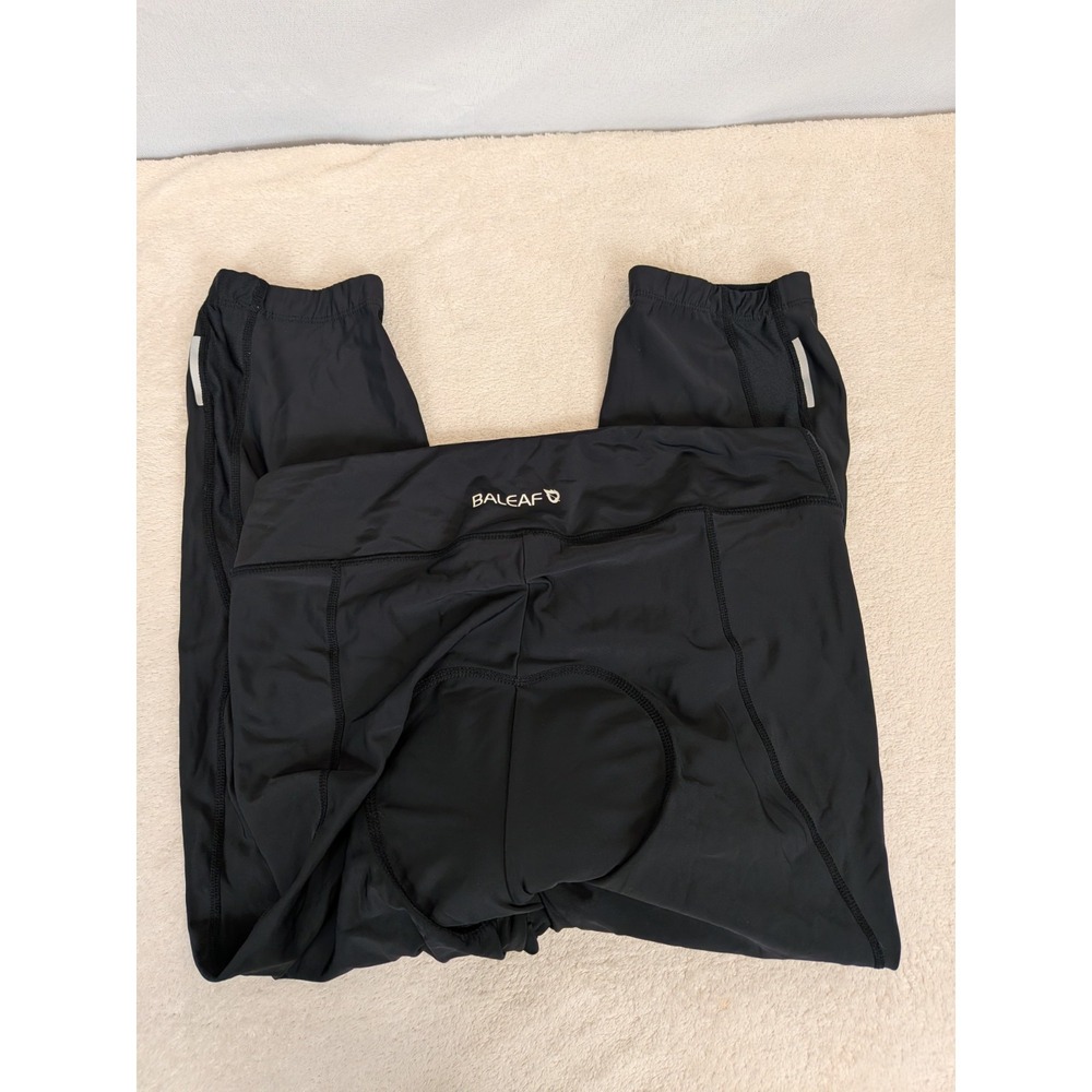 Baleaf Cycling Capris‎ Womens XL Black 3D Padded Bike Shorts Leggings Reflective